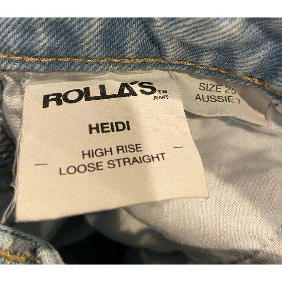 Rolla's Heidi High Rise Loose Straight Jeans Distressed Size 25 - Picture 6 of 7
